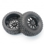 JOGO RODA COM PNEUS MONTADOS E COLADOS TIRE COMPLETE BLACK RIMS PARA SHORT COURSE 1/10 HUNTER DHK 8135-001 8135001